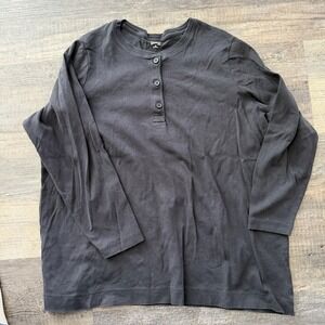 Duluth Trading Co Longtail T Shirt 3X Henley Tee Black Long Sleeve Work A2